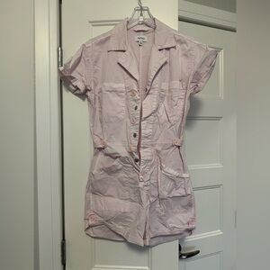 pistola Light Pink Short Sleeve Utility Romper Jacket